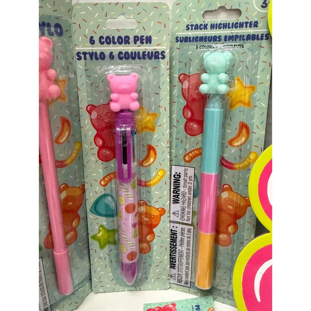 Gummy Bear Stationery Set Clipboard Pencil Pouch Pens Erasers Keychain Bundle